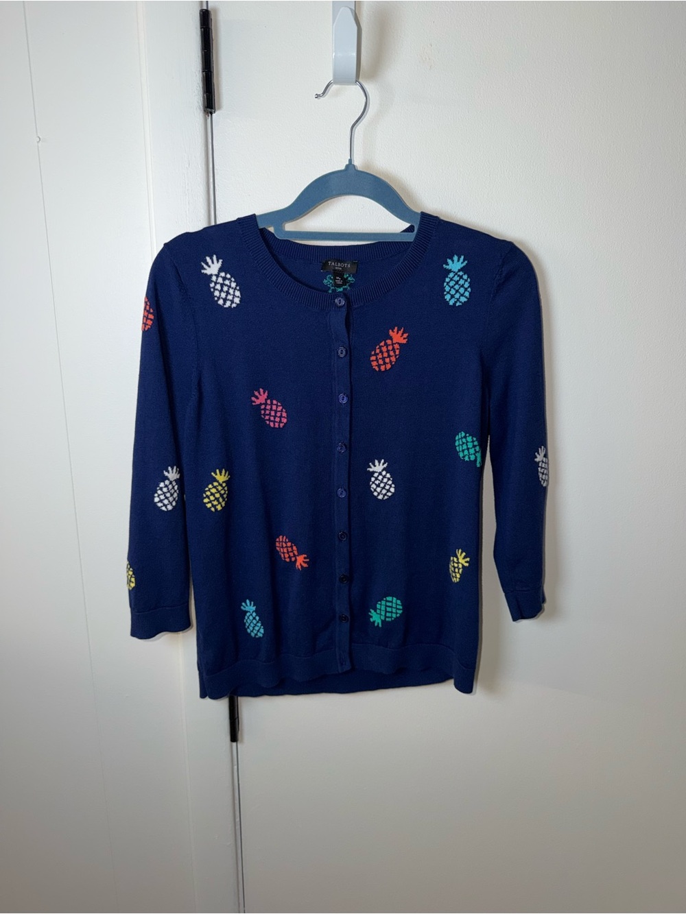 Talbots | Pineapple Cardigan | Women’s Medium Petite | GUC | Navy